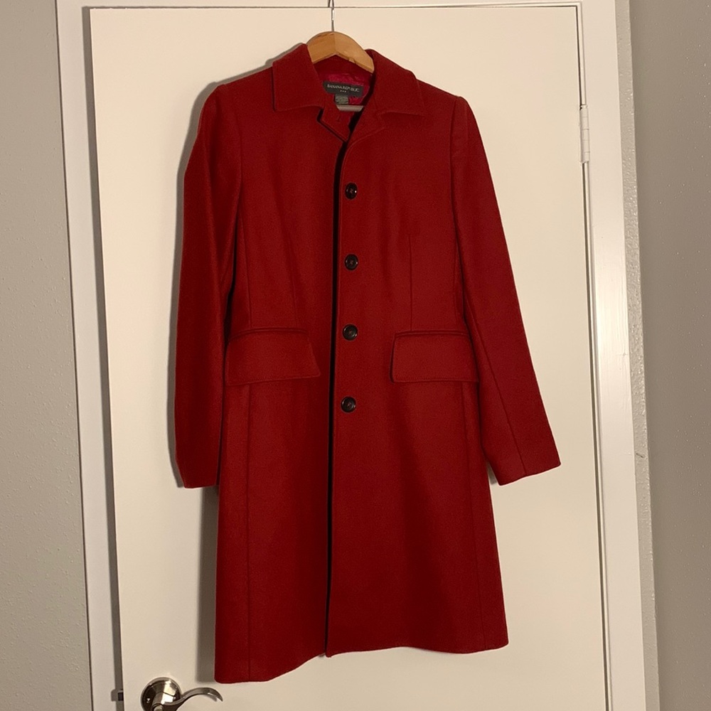 Banana Republic Red Wool Coat
